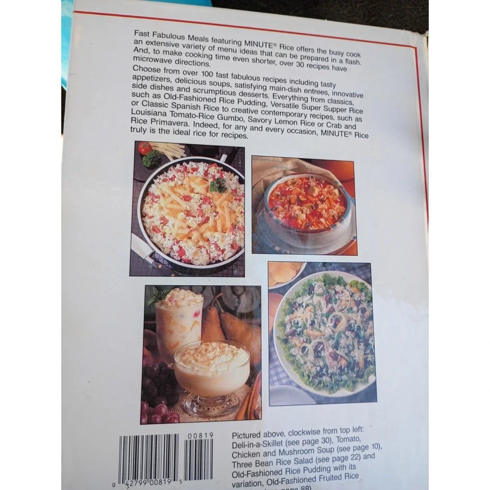 Minute Rice Fast Fabulous Meals Cookbook Spiral Bound 100+ Recipes Vintage